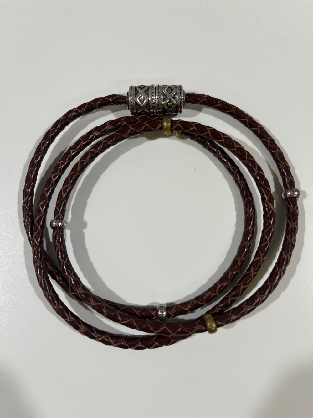 Silpada Braided Brown Leather Wrap Bracelet | B3428